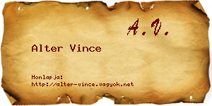 Alter Vince névjegykártya